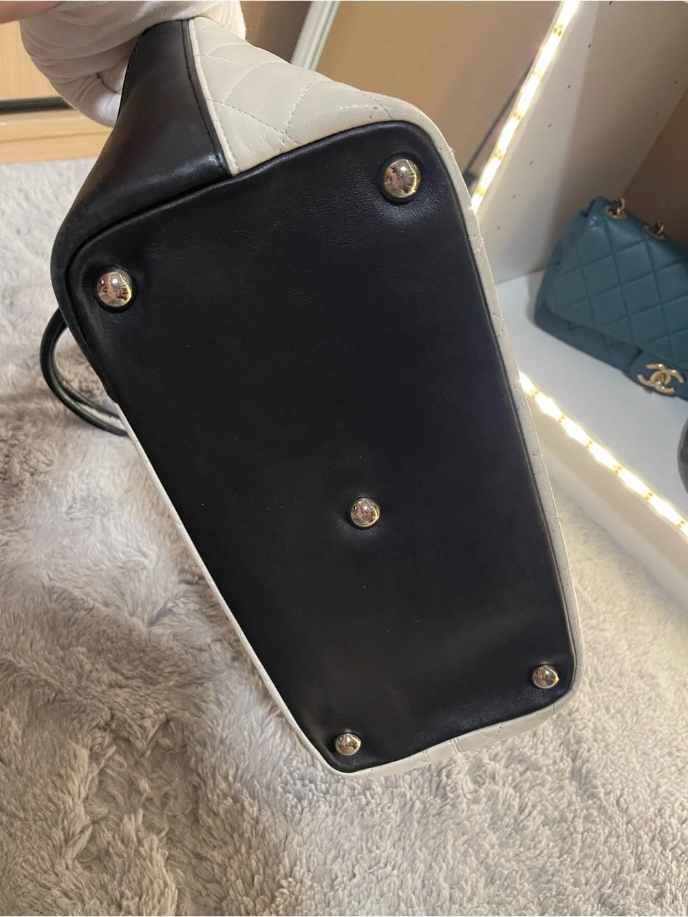 CHANEL Cambon while and black classic